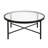 Duxbury 36" Glass And Steel Round Coffee Table-1285819364