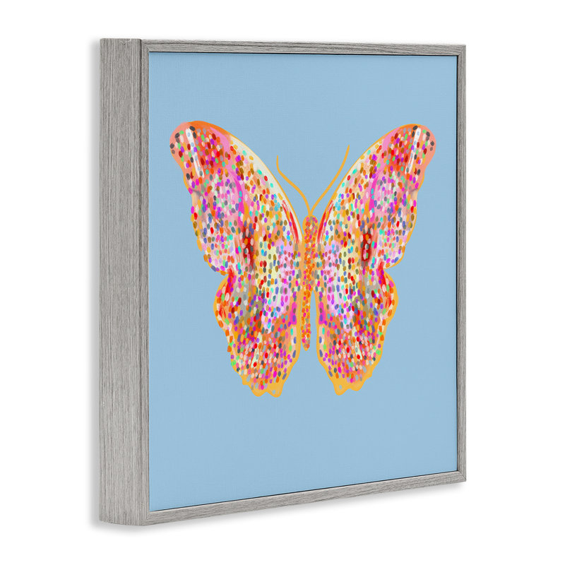 Giclée encadrée de papillons brillants mouchetés, design par Ashley Singleton, Estampe numérique Farmhouse, H 24 po x l 24 po
