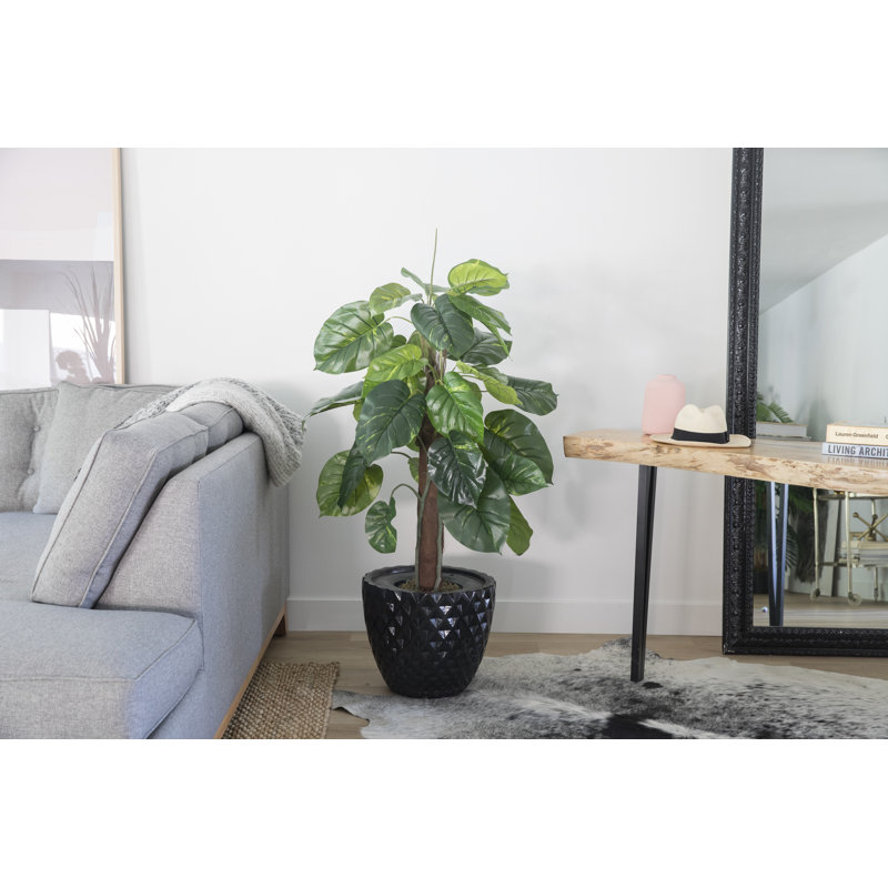 Plante à feuillage artificiel 40 po Panama, Noir