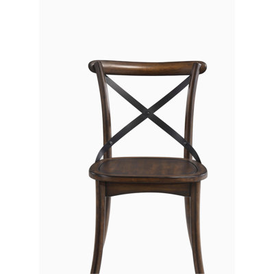 Chaise d'appoint Kaelyn en chêne foncé et finition en métal noir (ensemble de 2)