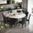Faux Leather Upholstered Parsons Dining Chairs Black-1185341572