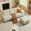 Canapé modulaire en chenille 86,22 po avec repose-pieds-452822314