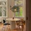 Luminaire suspendu 1 lumière rotin fleur verte-146633683