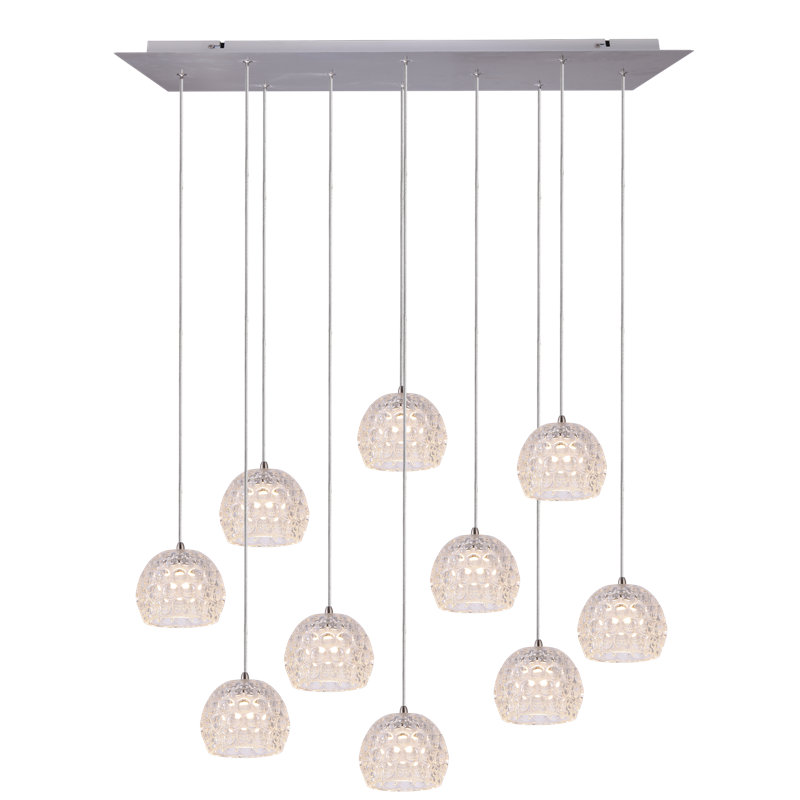 Bristow 10 - Light Nickel Cluster Pendant