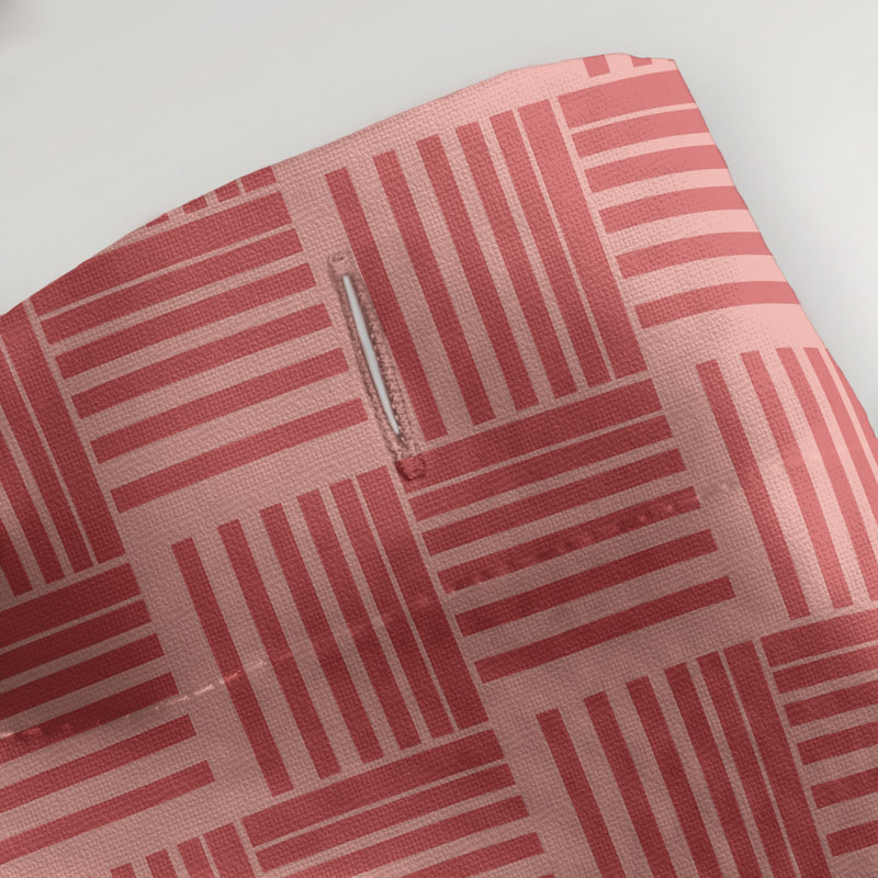 Rideau de douche simple basketweave rayures classic, Rouge / corail clair
