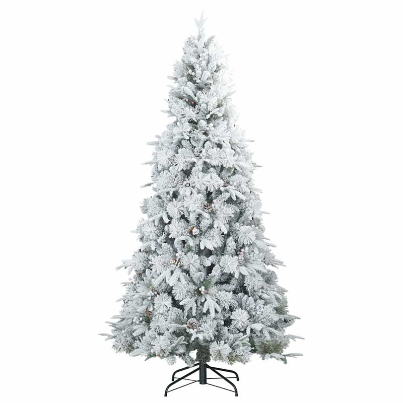 Artificial Hinged Christmas Tree Snow Flocked White, 5.91' H