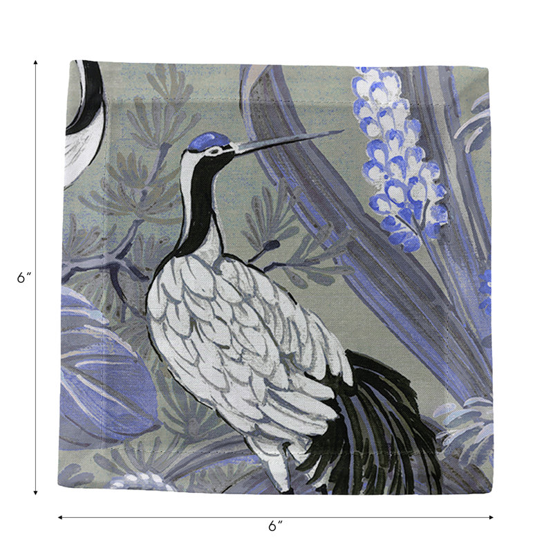 Summer Palace Cotton Sateen Cocktail Napkins, Sybil