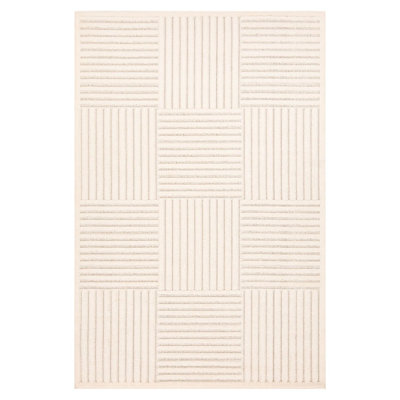 Geometric Checkered High Low Area Rug