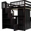 Lit mezzanine pleine grandeur pour et pour les adolescents avec escalier, bibliothèque, tiroirs, bureau et garde-robe - Espace fonctionnel de longue durée essentiel pour la chambre à coucher-7571841-7571843