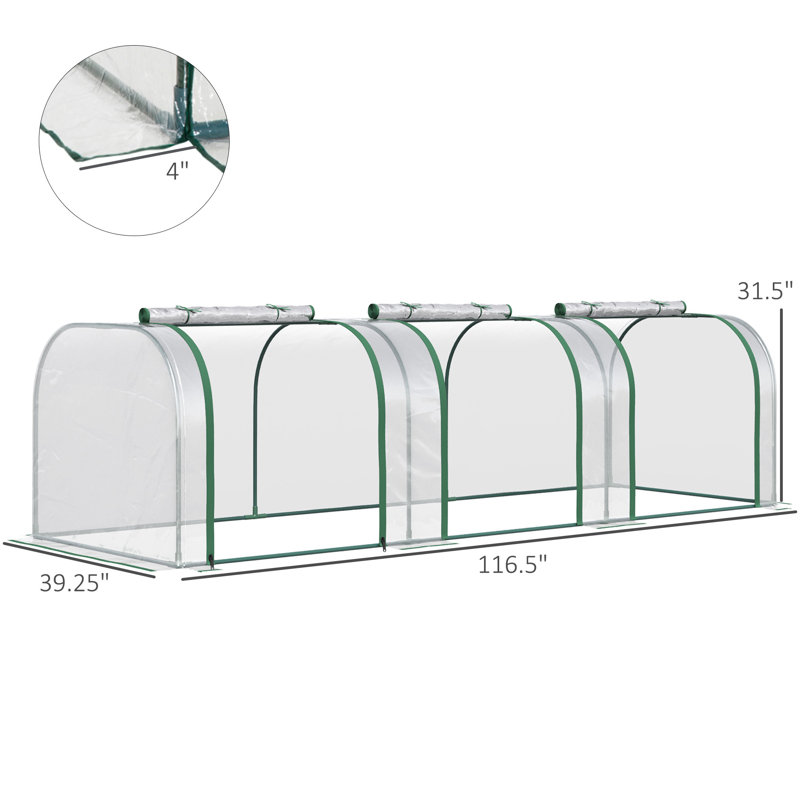 Outsunny 10' X 3' X 2.5' Mini Greenhouse