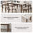 4 - Person White Rectangular Solid Wood Sintered Stone Tabletop Dining Table Set-2048655306