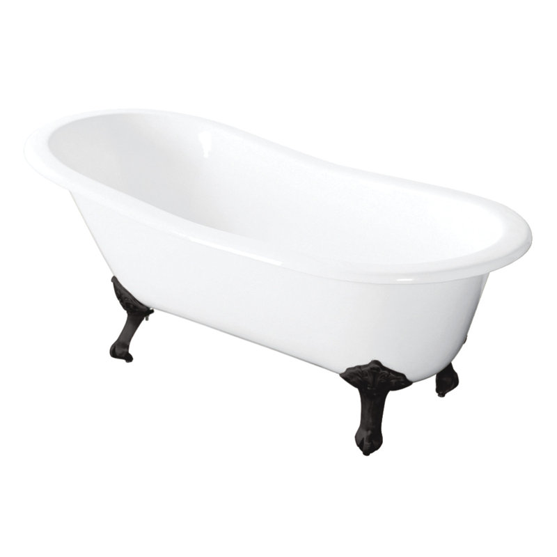 Baignoire sur pattes ovale en fonte 57 po Kingston Eden, Noir mat
