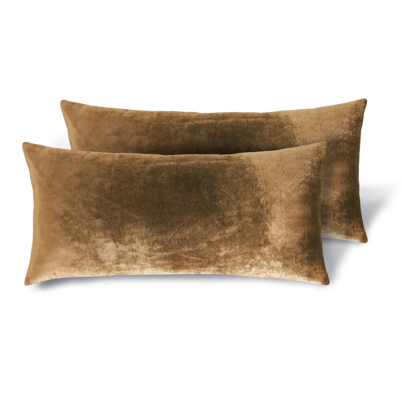 Ombre Rectangle Velvet Pillow Cover & Insert, Copper Ivy