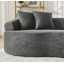 Boneless Modern Cloud 4-Seater Sectional Curved Sofa, Minimalist Compression Living Room Couch, No Assembly Needed, Chenille, Black-2000381578