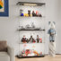 Glass Display Cabinet, Curio Cabinet, Bookcase With 3 Led Lights, 4 Shelf Double Door, Black