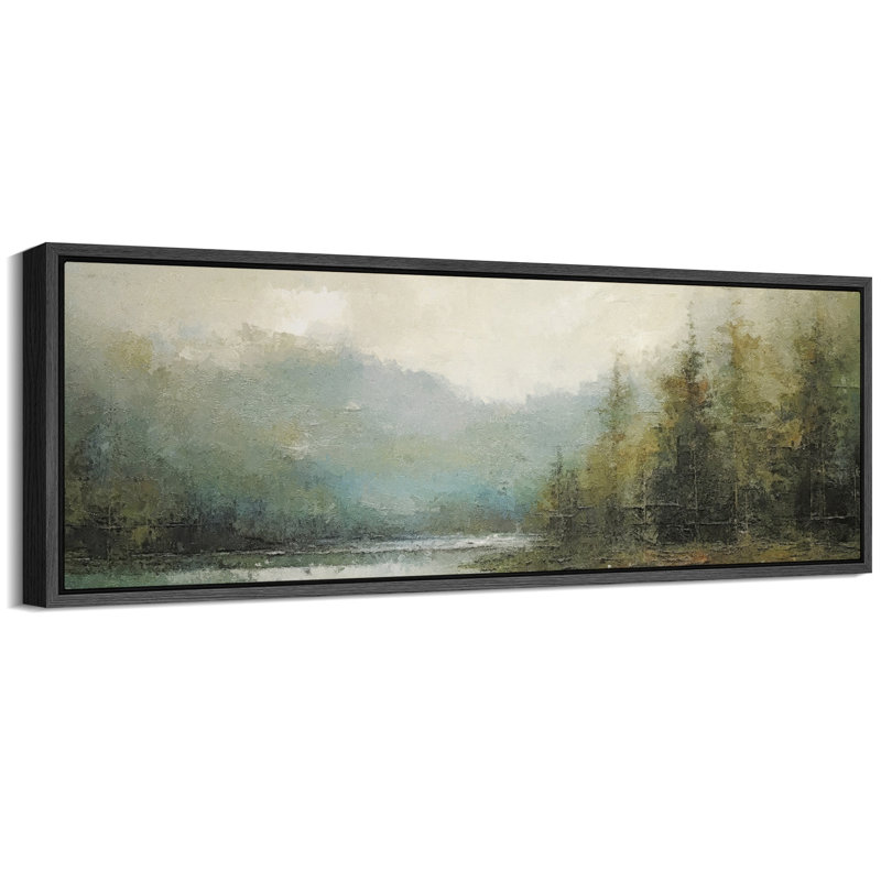Tranquil River Andest, reproduction encadrée, H 20 po x l 60 po, Black