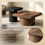 Ensemble de 2 tables basses gigognes en bois avec bases cylindriques et rainurées, parfaites pour le salon-760520361