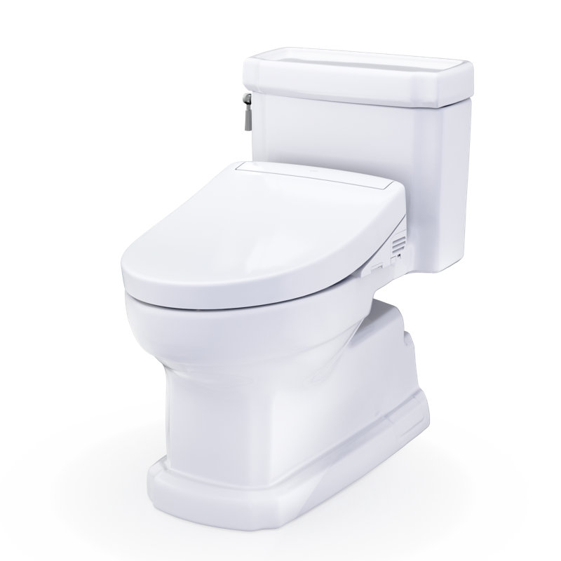 TOTO® WASHLET®+ Eco Guinevere® Elongated 1.28 GPF Universal Height Toilet with S5 Bidet Seat, Cotton White - MW9743446CEFG#01