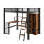 Lit mezzanine double en métal avec bureau