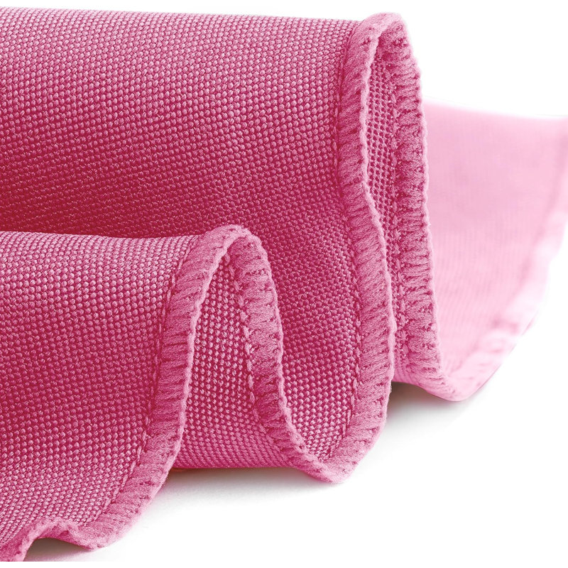 Ambee Round No Pattern Polyester Tablecloth, 132" Round, Fuchsia