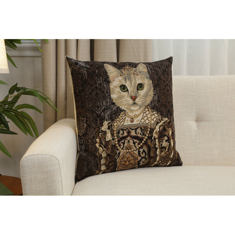 Cat With Piano Cushion Covers, Square 18", Brown Cat 6
