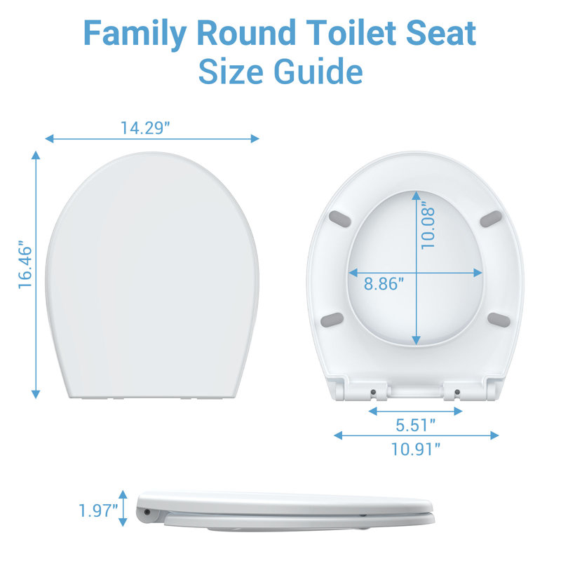Potty Training Toilet Seat for Adults & Kids - Round Toilet Seat with Built-In Toddler Training Seat, Quiet Close,Quick Release,Soft Slow Close, Non-Slip, Easy to Install, White