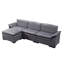 Canapé 4 pièces en velours combiné en L 117,7 po-519680265