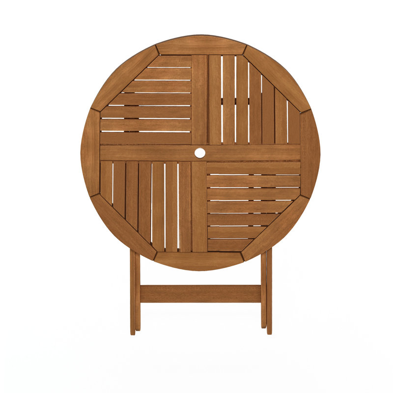 Round Folding Outdoor Bistro Table With Umbrella Hole , 88.9cm cm W 88.9cm cm D