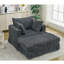 Chaise longue surdimensionnée en velours côtelé avec repose-pieds-1630639333