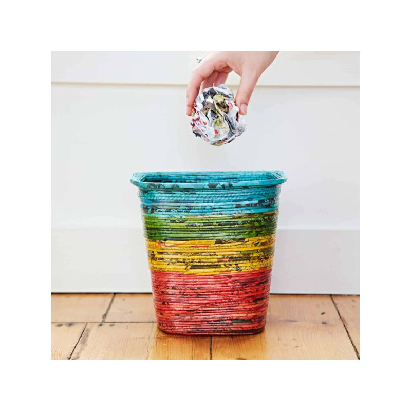 Paper High Decorative Basket, Red/Pink/Yellow