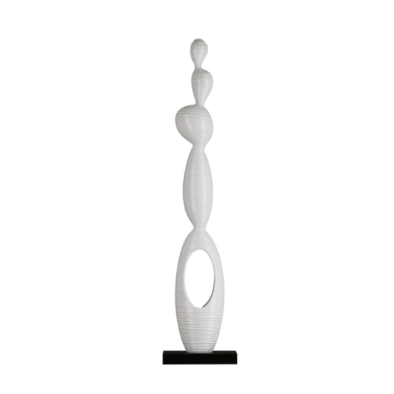 Sculpture abstraite en fibre de verre, H 59,06 po x l 15,75 po x P 9,84 po, Blanc