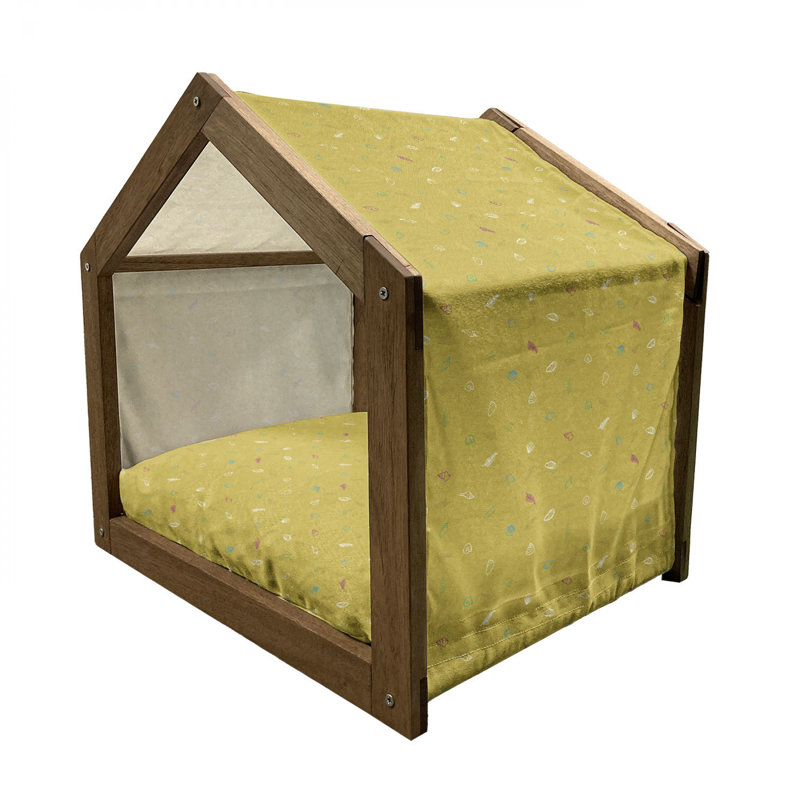 Niche pour chien en bois kaki, H 25,59 po x l 29,53 po x P 21,65 po