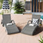 Ensemble de chaises longues en osier de 80 po pour l'extérieur, ensemble de 2 chaises inclinables en rotin de patio avec table d'appoint coulissante et dossier réglable à 5 niveaux pour bronzer au bord de la piscine