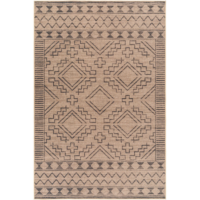 Tapis brun clair et blanc Morton, Rectangle 9 pi x 12 pi