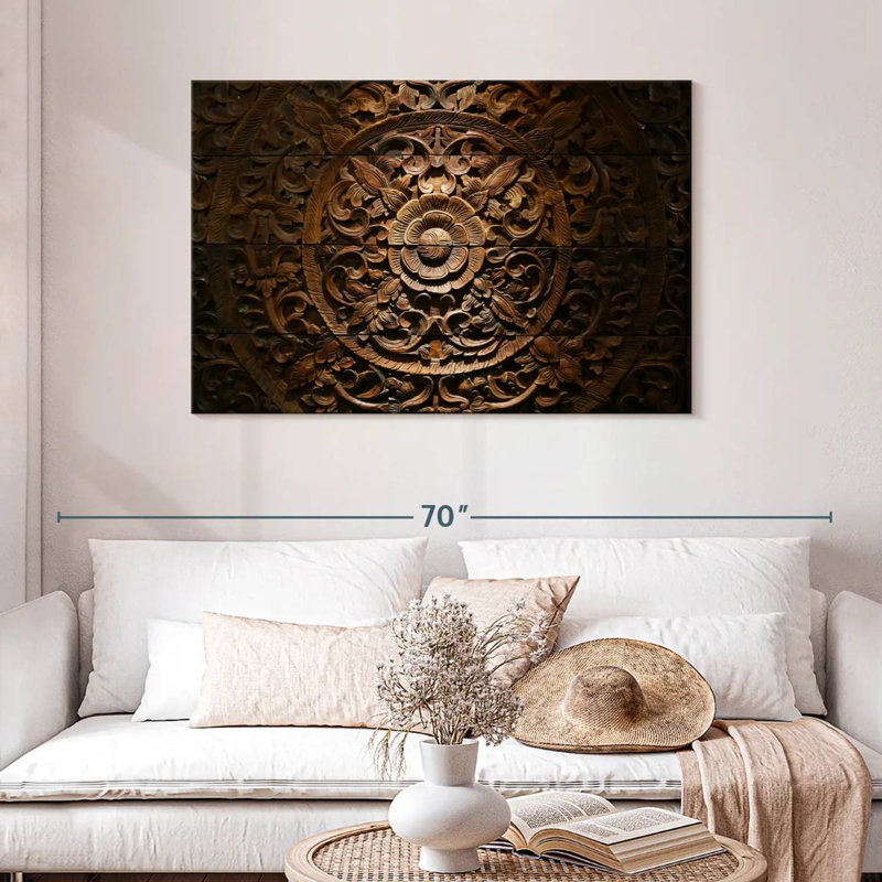 Senne Carved Wood Florals, 30" H x 45" W