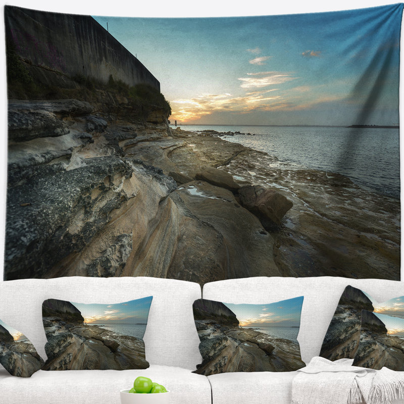 Tapisserie de plage seascape rocky sydney, H 32 po x l 39 po