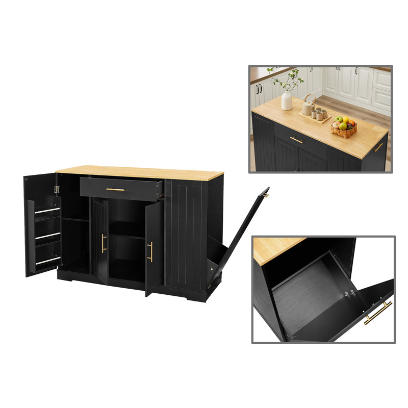 Trash Can Storage Cabinet, Black
