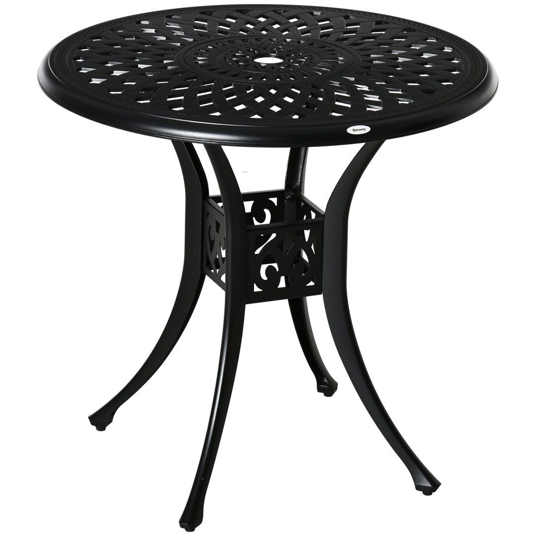Renick Round Metal Outdoor Dining Table With Umbrella Hole , 78cm cm W 78cm cm D