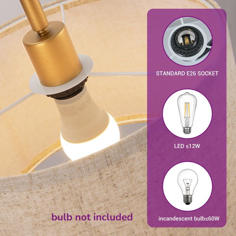 Nantwich 61.8'' Arched/Arc Floor Lamp, Gold