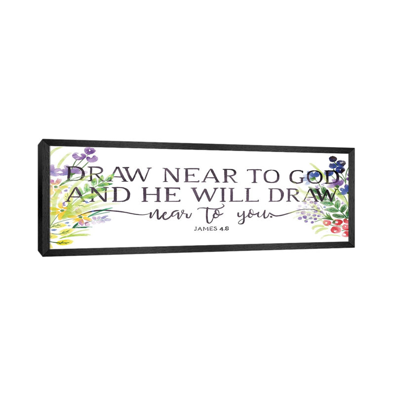 Draw 1 Piece Panoramic Wall Art on Canvas, 40.64cm H x 121.92cm W x 3.81cm D, Black Framed