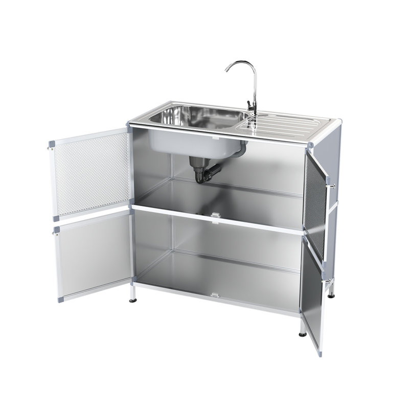 Meuble-lavabo sur pied Modern Modern, Argent