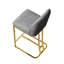 2 tabourets hauts pivotants à 360 °, gris et doré, design tendance, siège moelleux, matériau, pour bar, restaurant, comptoir de cuisine, bureau, facile à nettoyer et à installer, en mousse confortable et moderne
