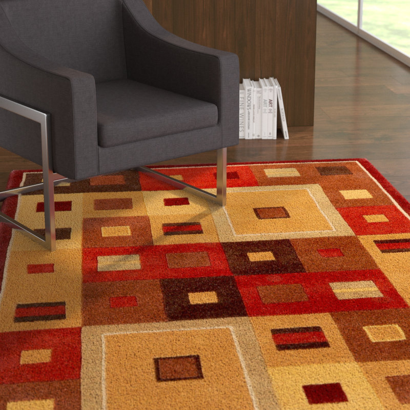 Wool Geometric Indoor Rug, Square 9'9"