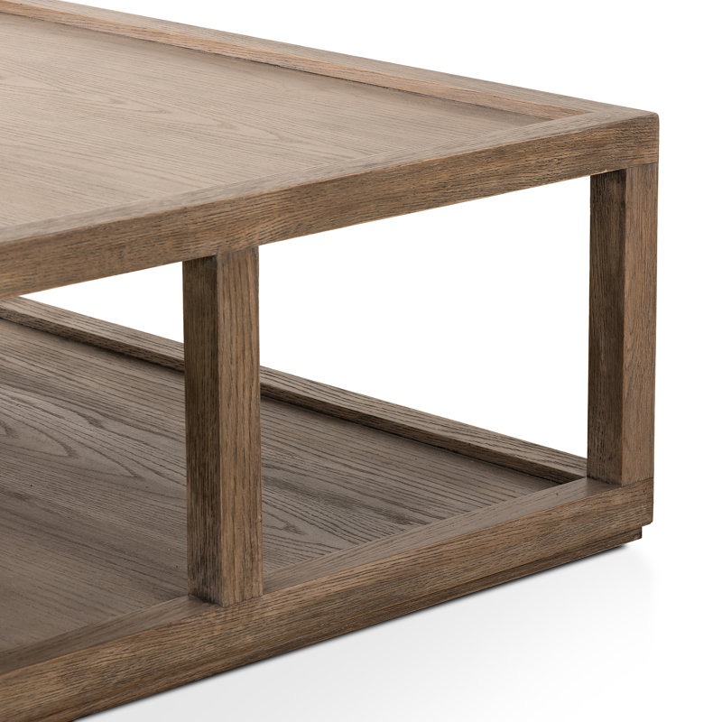 Charley Solid Wood Coffee Table, Warm Natural Oak Veneer