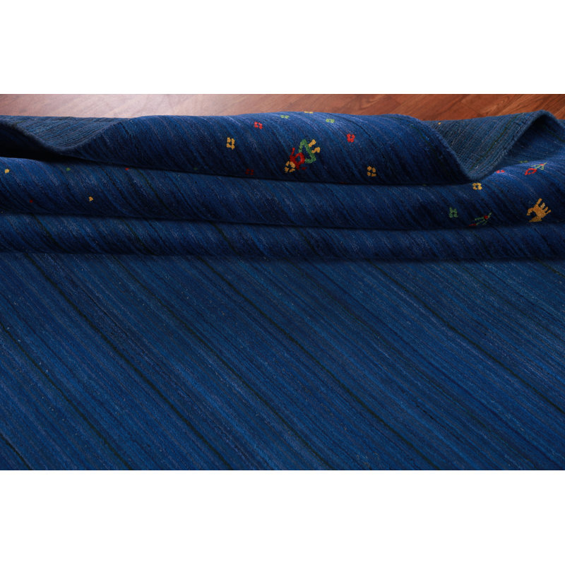 Blue Gabbeh Indian Area Rug 9