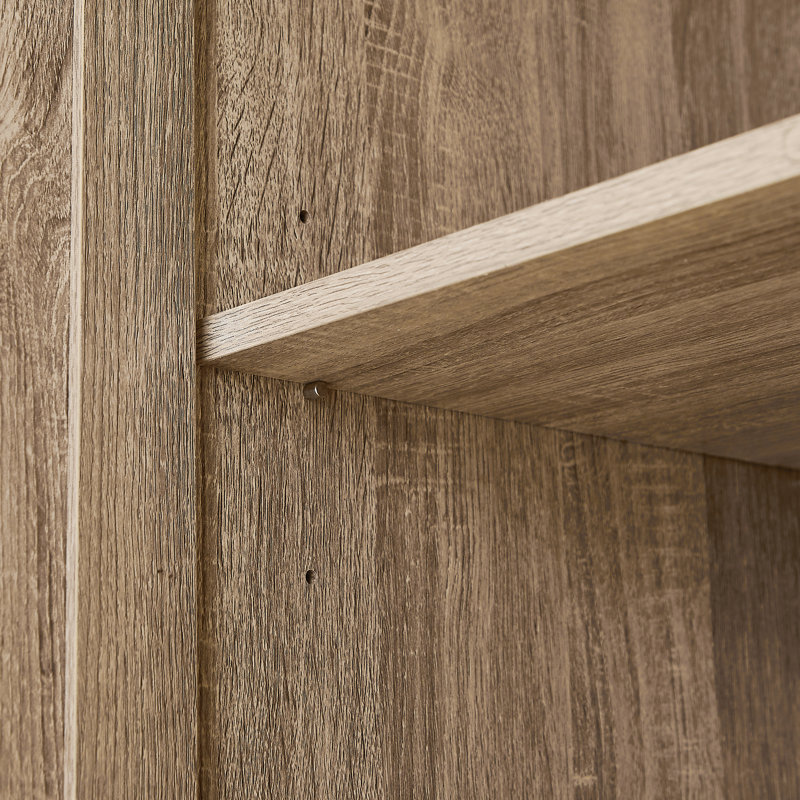 Armoire de rangement 71 po H avec tablette réglable et système de rangement multiple, Chêne