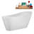 60" Streamline Soaking Freestanding Tub and Tray With Internal Drain-101698053