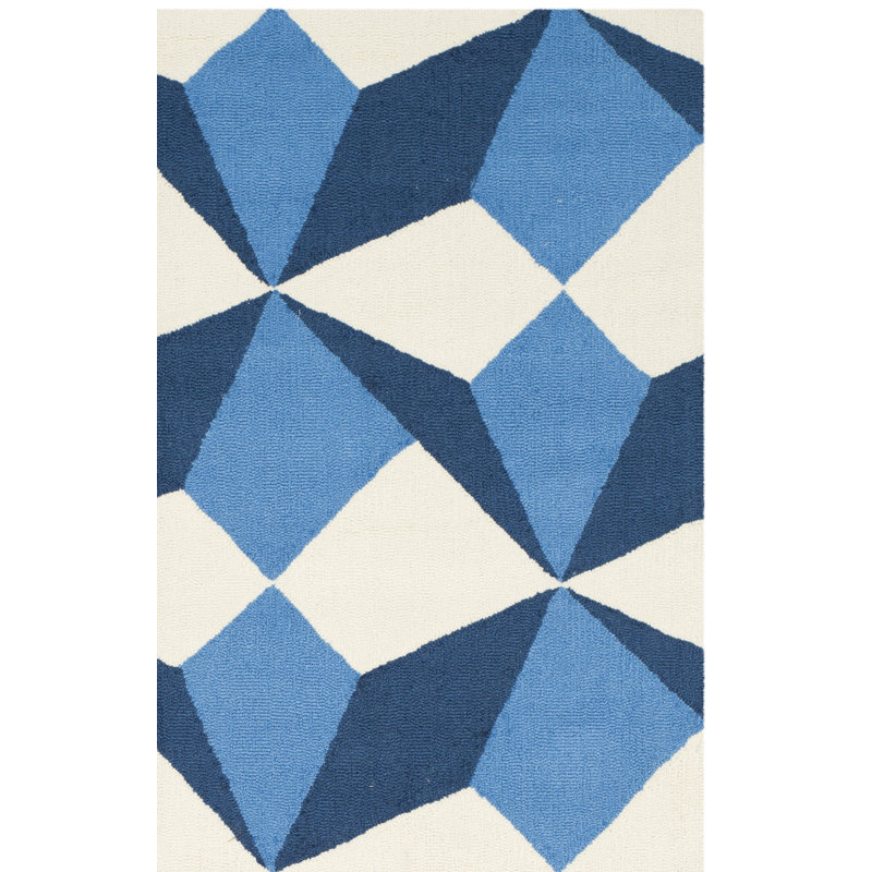 Verlana Hand Hooked Performance Geometric Rug, Rectangle 5' x 8'