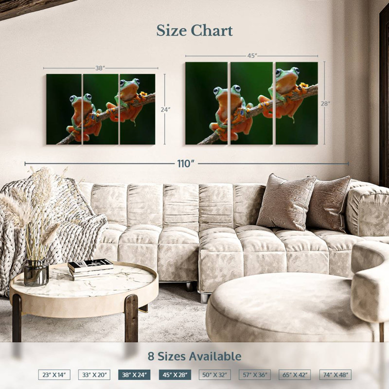 Brampt Two Wallace's Flying Frogs, 28" H x 45" W