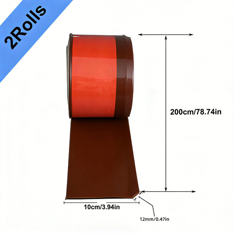 Plinthe de 78,74 po x 3,94 po en PVC brun auto-adhésif flexible, Marron foncé